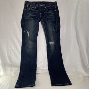 True Religion Women's Jeans W27 L34 Blue Billy Low Rise Straight Leg Vintage USA